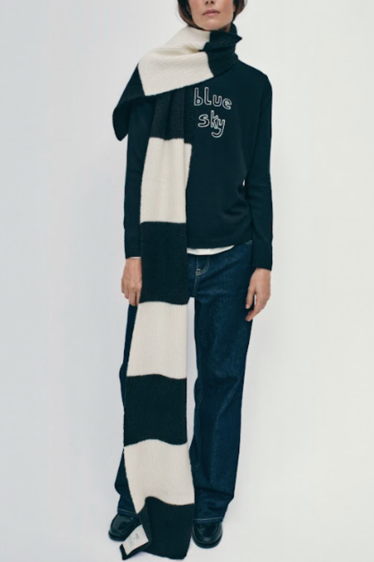 M&S X Bella Freud Mohair Stripe Scarf