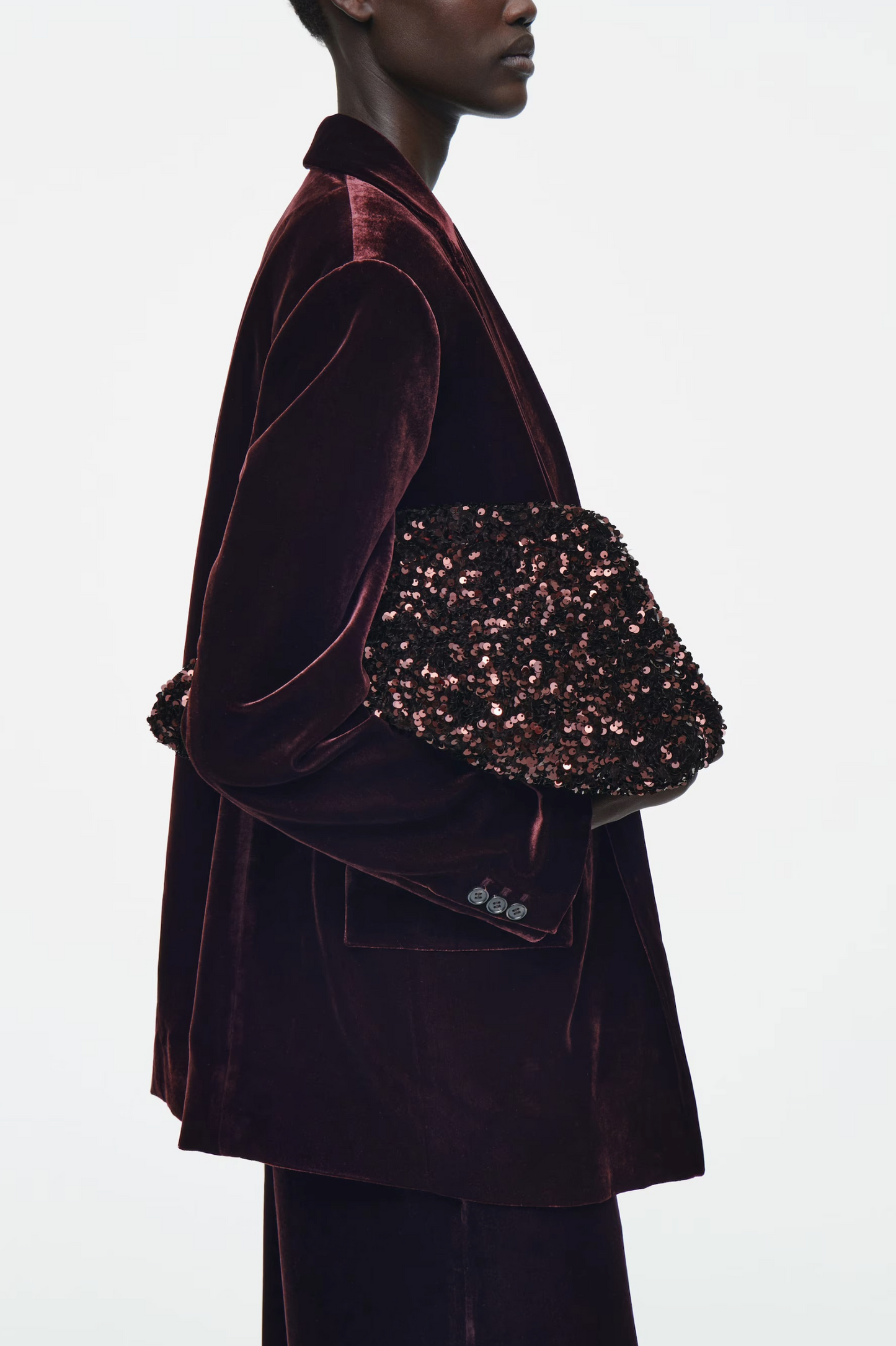 Oversized Sequinned Framed Clutch