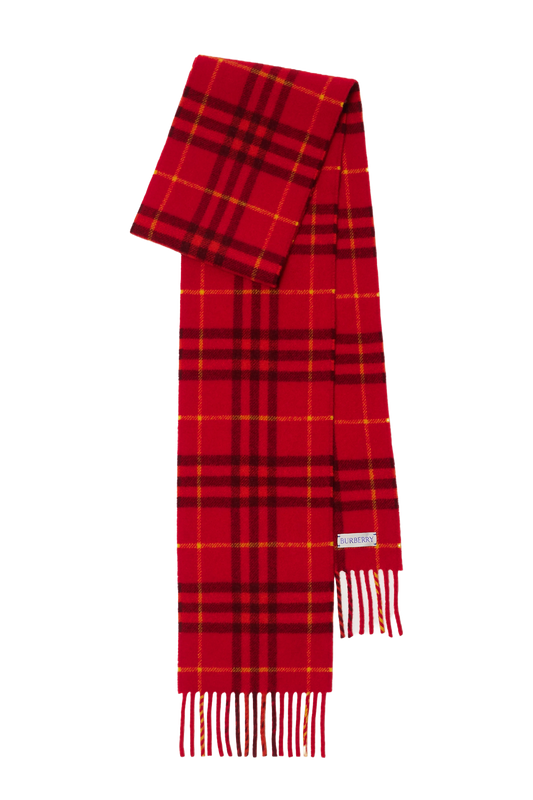 Narrow Check Cashmere Scarf