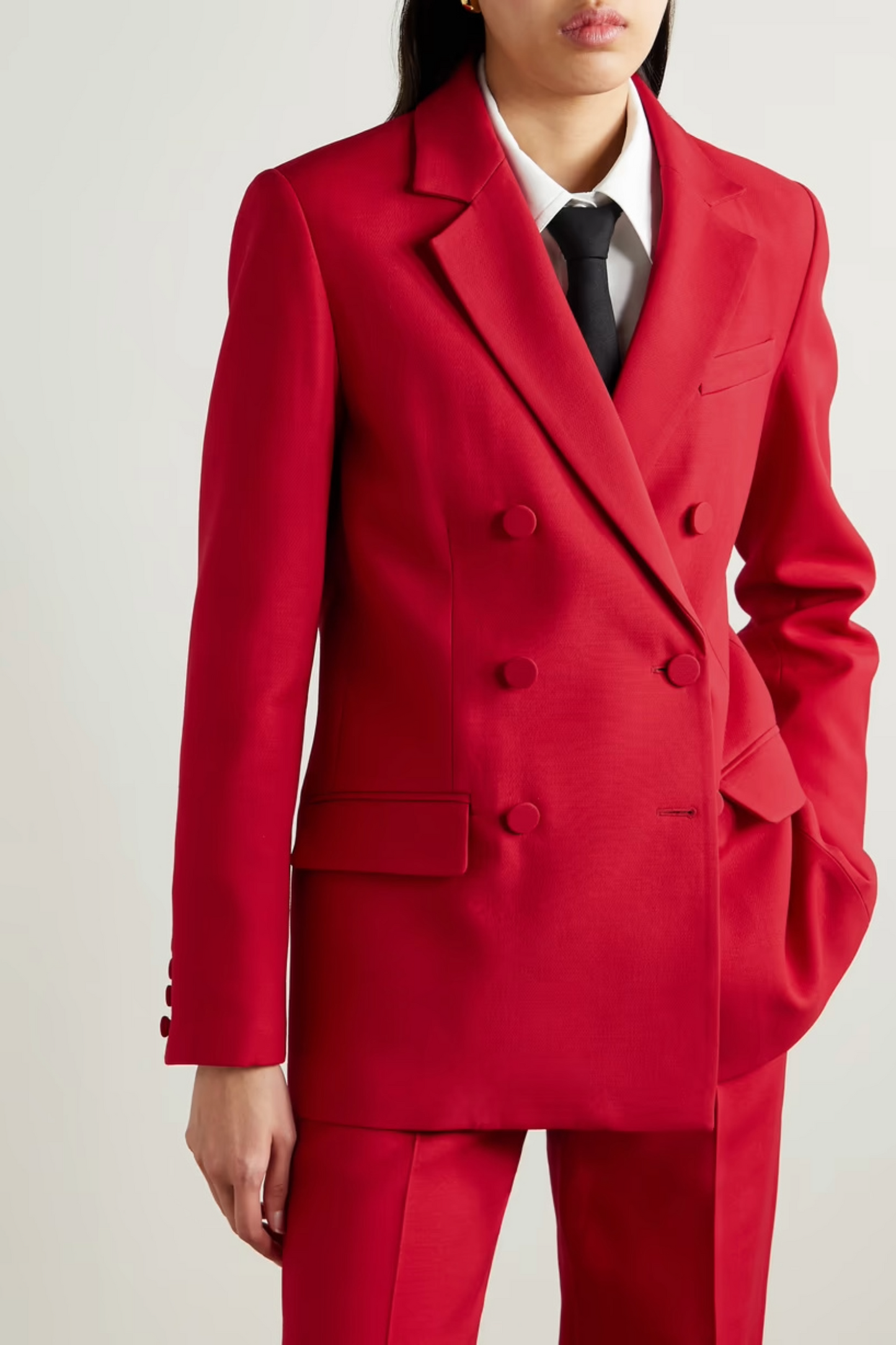Double-breasted Wool and Silk-blend Crepe Blazer