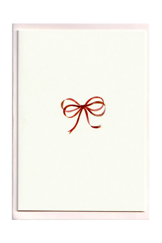Pack of 5 Scarlet Bow Ribbon Cards