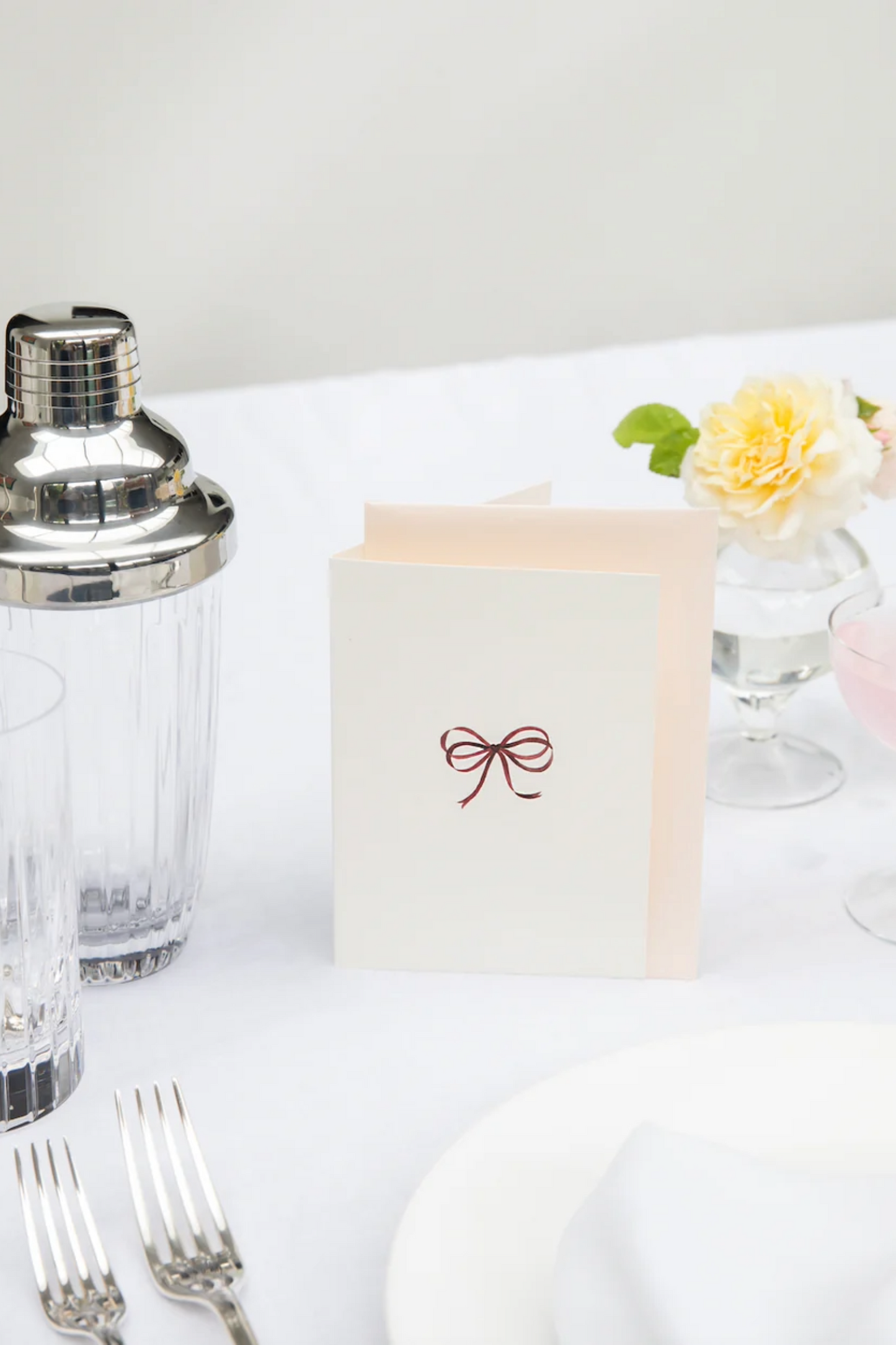 Pack of 5 Scarlet Bow Ribbon Cards