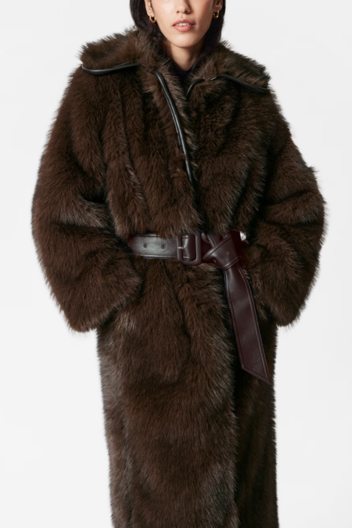 Belted Faux Fur Coat