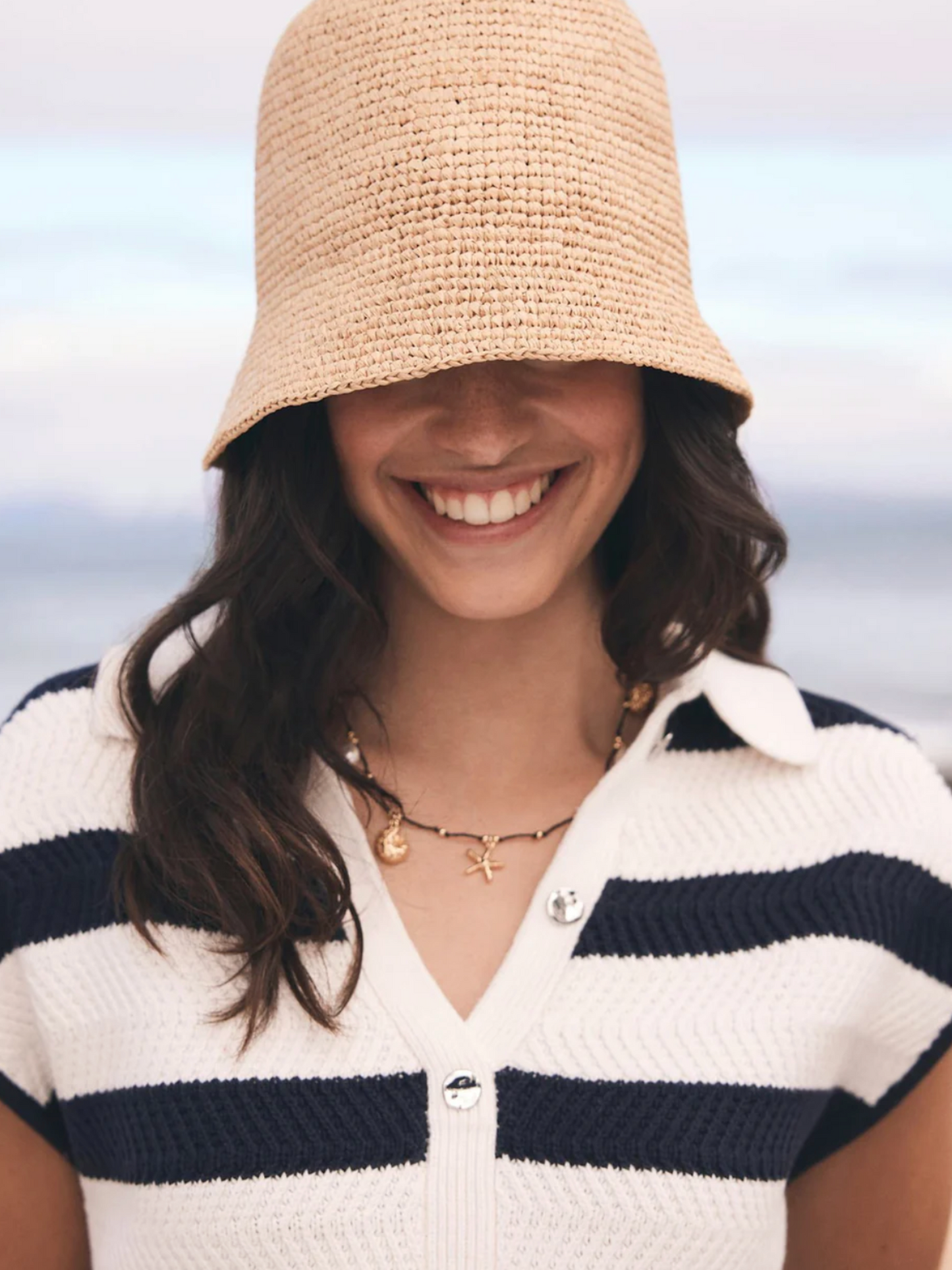 Neutral Raffia Bucket Hat