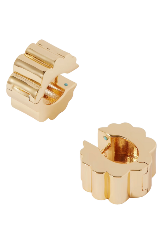 The Ripple Huggie Gold-tone Hoop Earrings