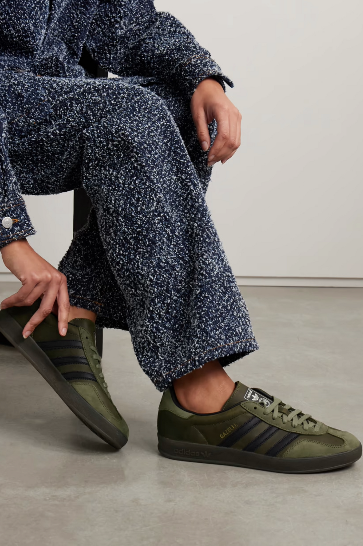 Gazelle Indoor Leather-trimmed Suede Sneakers