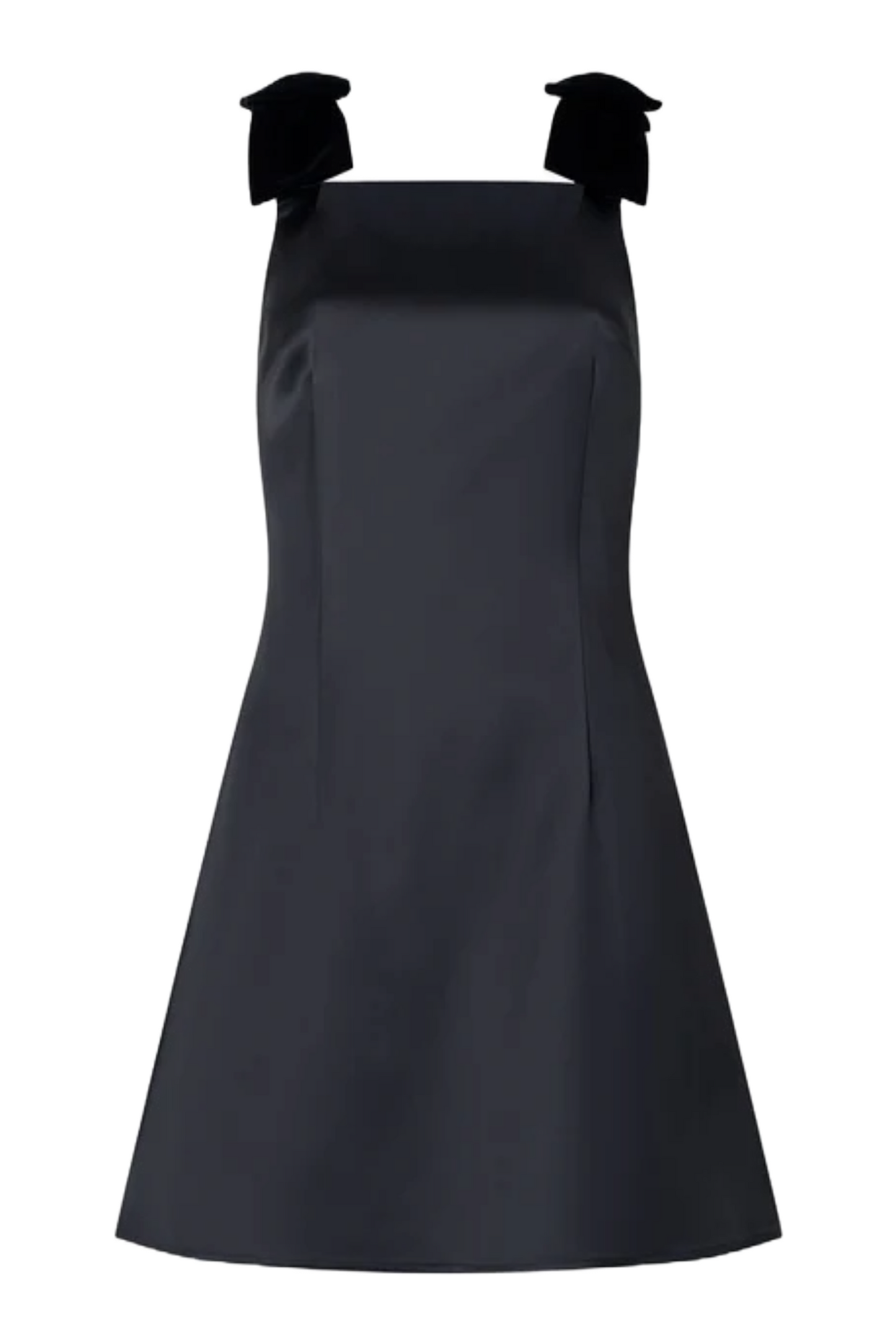 Carey Velvet Bow Straps Satin Mini Dress