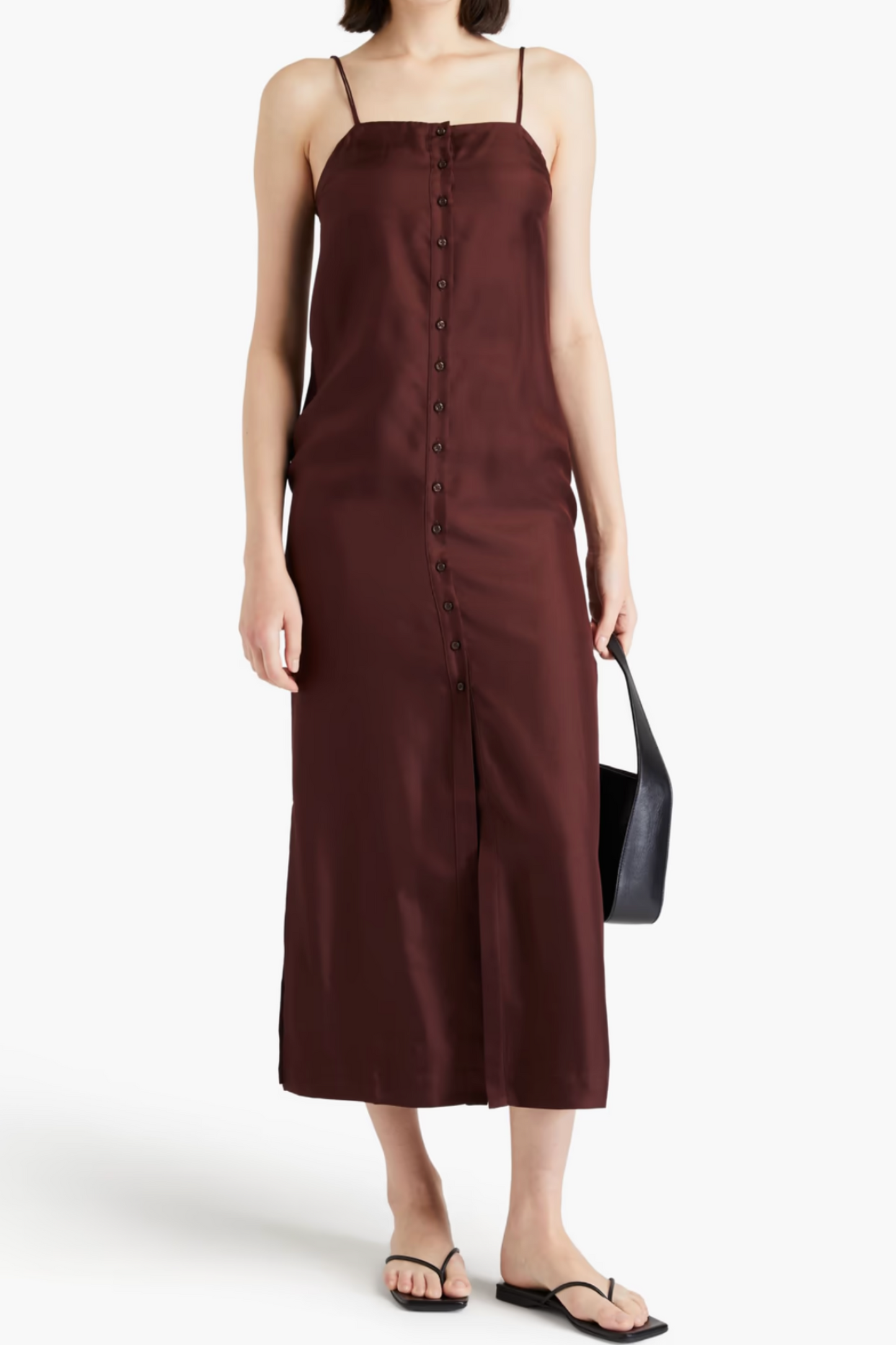 Vabea Silk-Twill Midi Dress