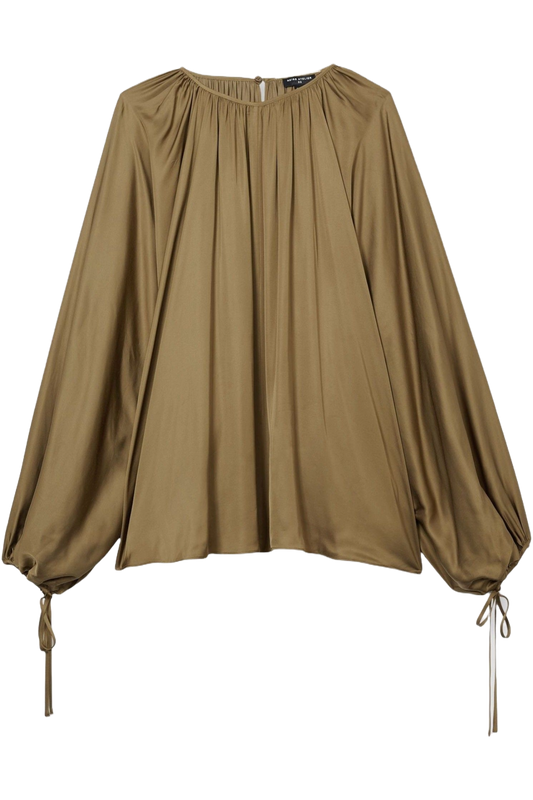 Atelier Gathered Satin Top