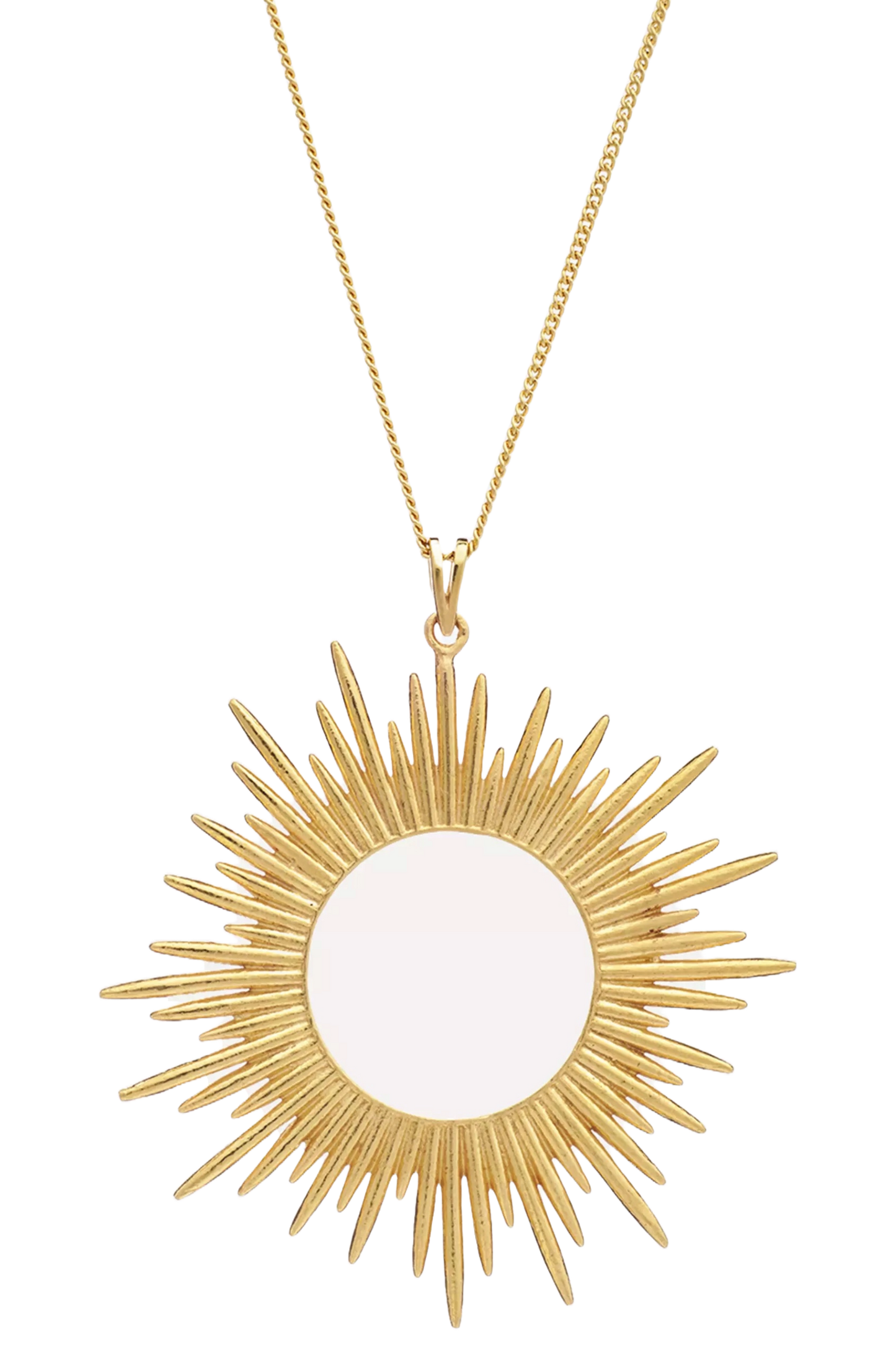 22ct Gold-Plated Electric Goddess Statement Sun Pendant Necklace