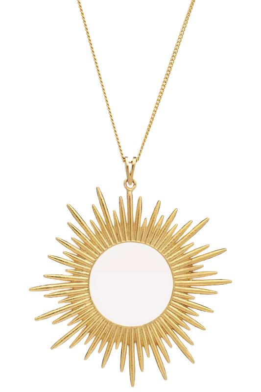 22ct Gold-Plated Electric Goddess Statement Sun Pendant Necklace