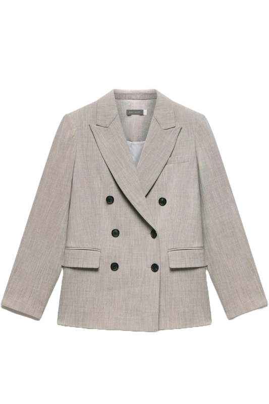 Grey Tailored Double Breasted Blazer