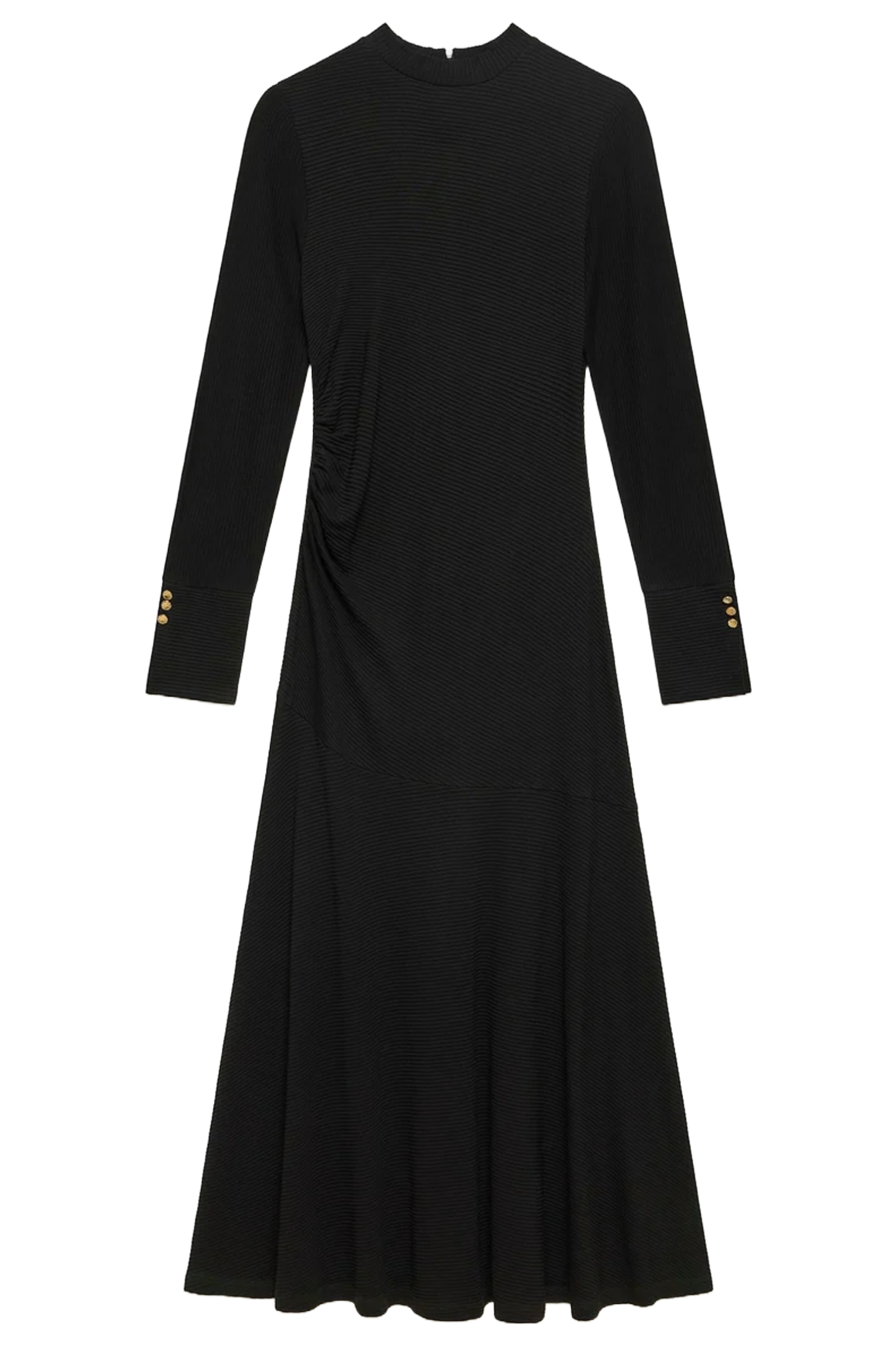 Black Ribbed Jersey Maxi Dress