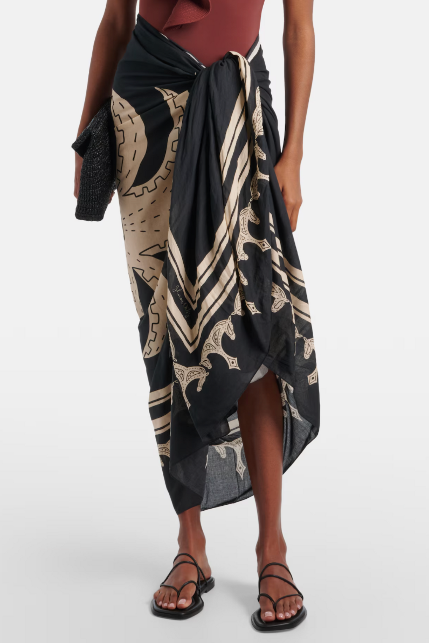 Printed Cotton Beach Cover-Up