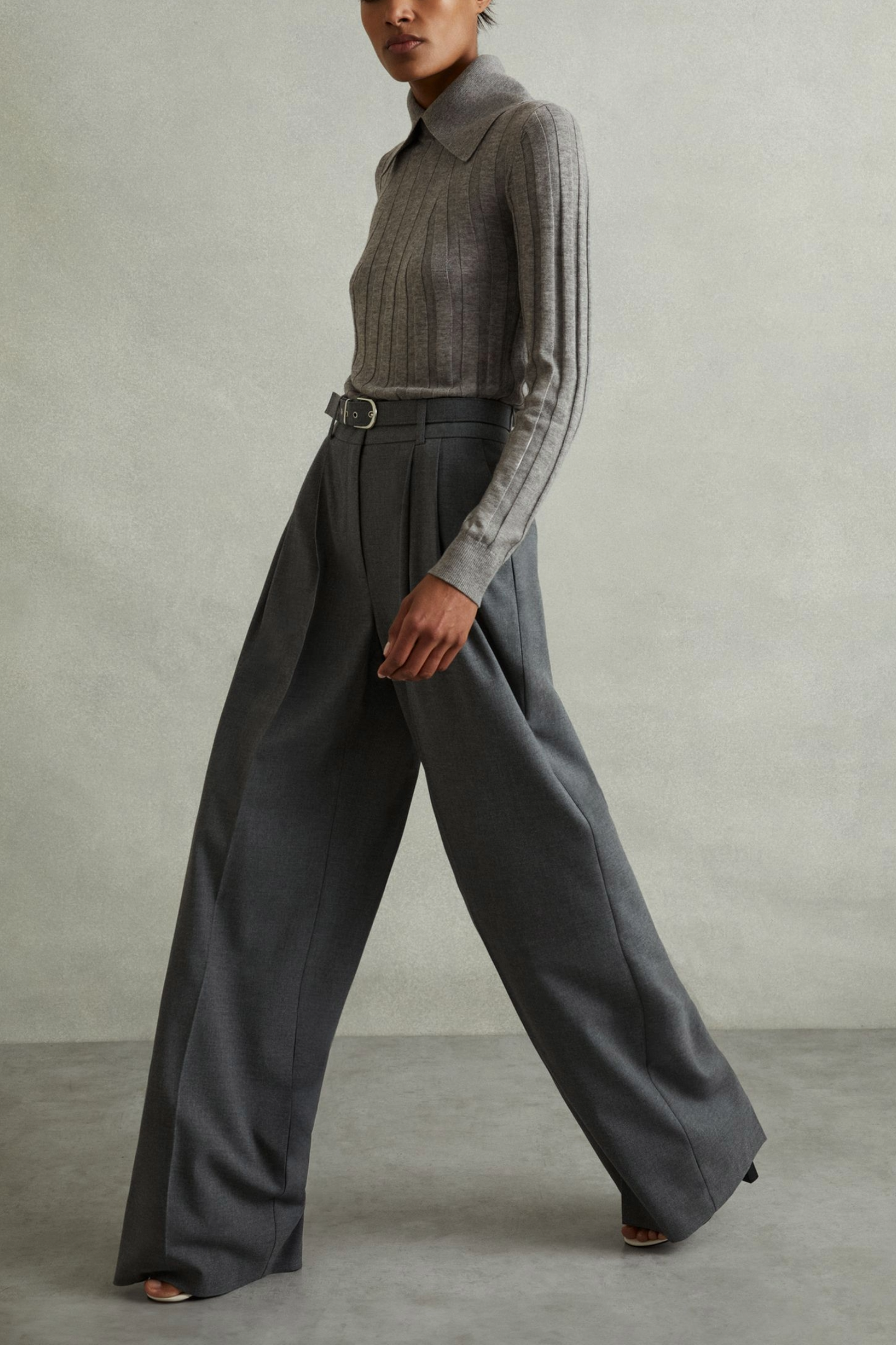 Ribbed Collared Jumper