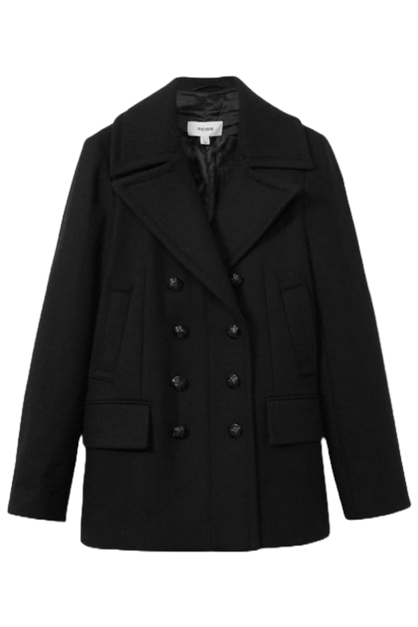 Wool Blend Double Breasted Pea Coat