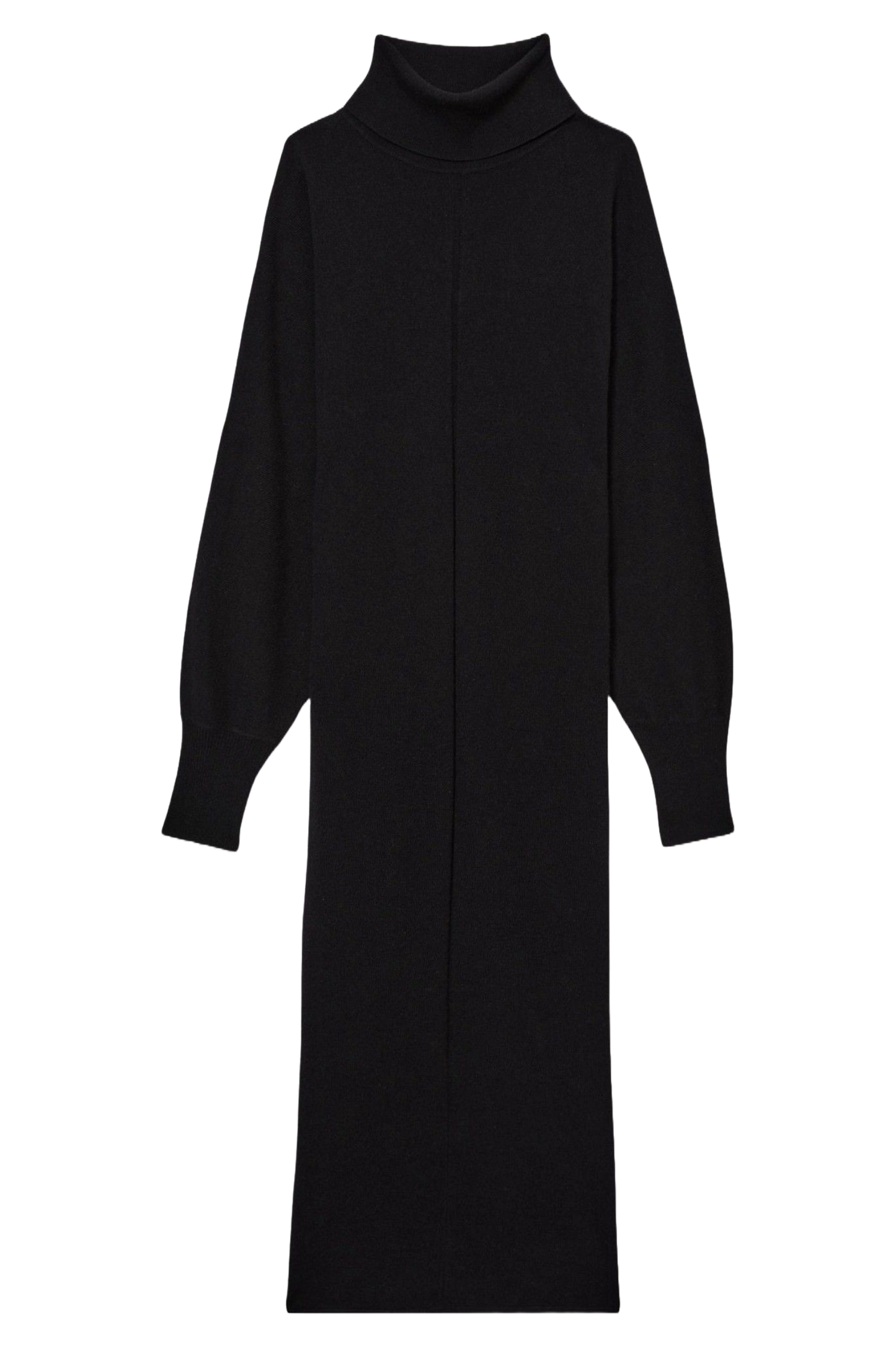 Wool Blend Blouson Sleeve Midi Dress