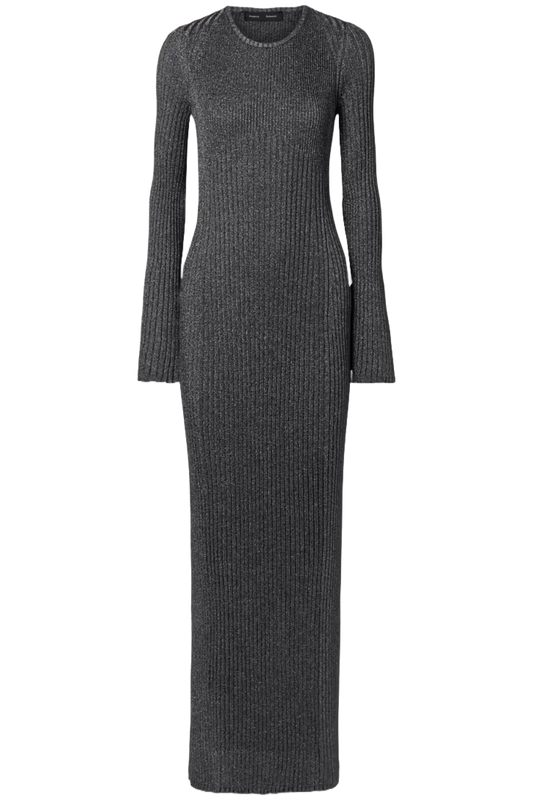Joni Metallic Ribbed-knit Maxi Dress