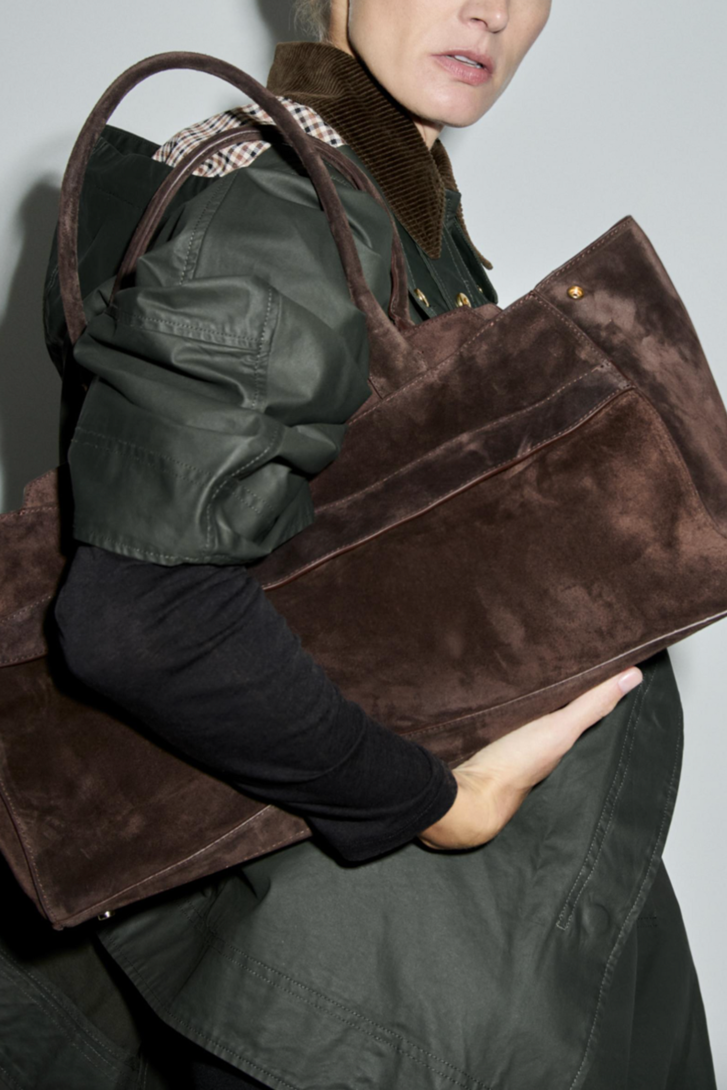 Split Suede Shoulder Bag