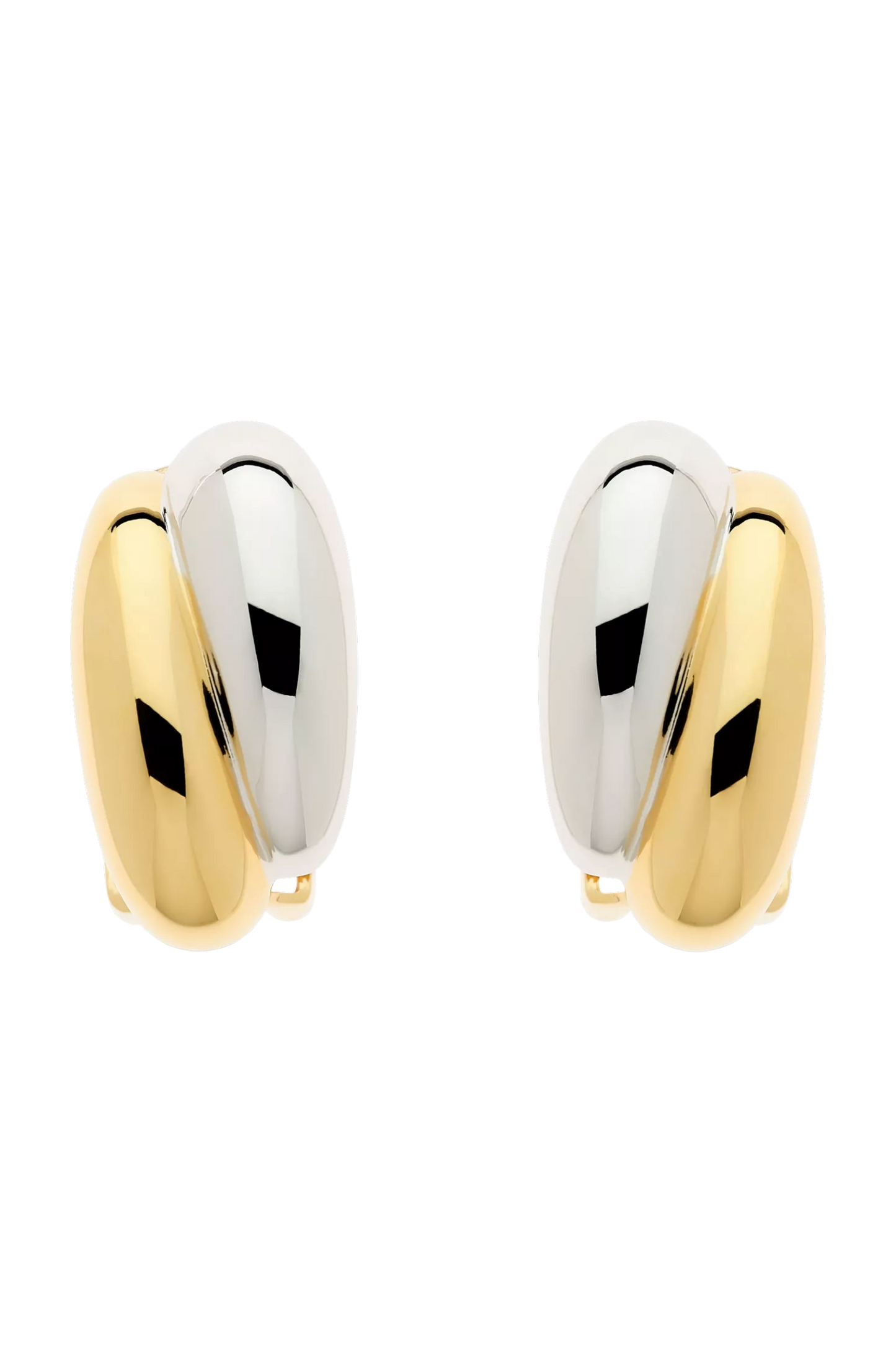 Curve Clip-On Earrings, Gold/Silver