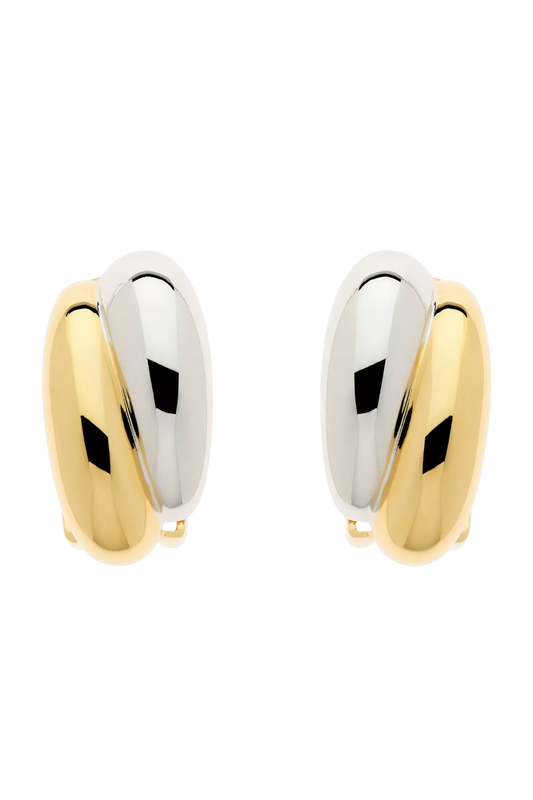 Curve Clip-On Earrings, Gold/Silver