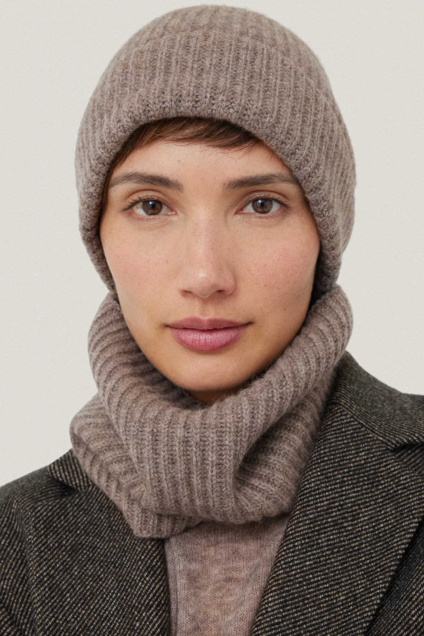 Wool Rich Beanie Hat, Oatmeal, One Size