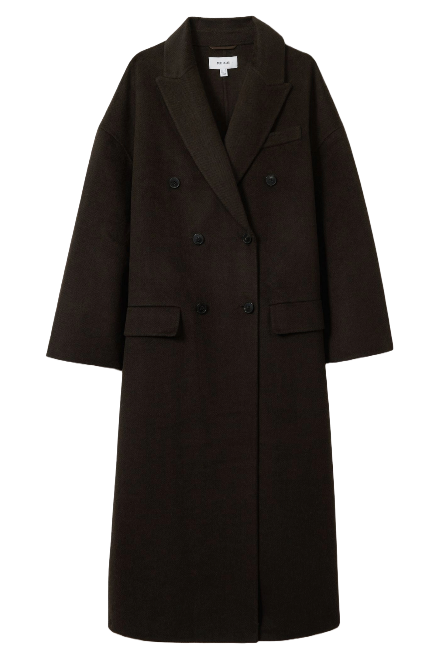 Wool Blend Herringbone-twil Coat