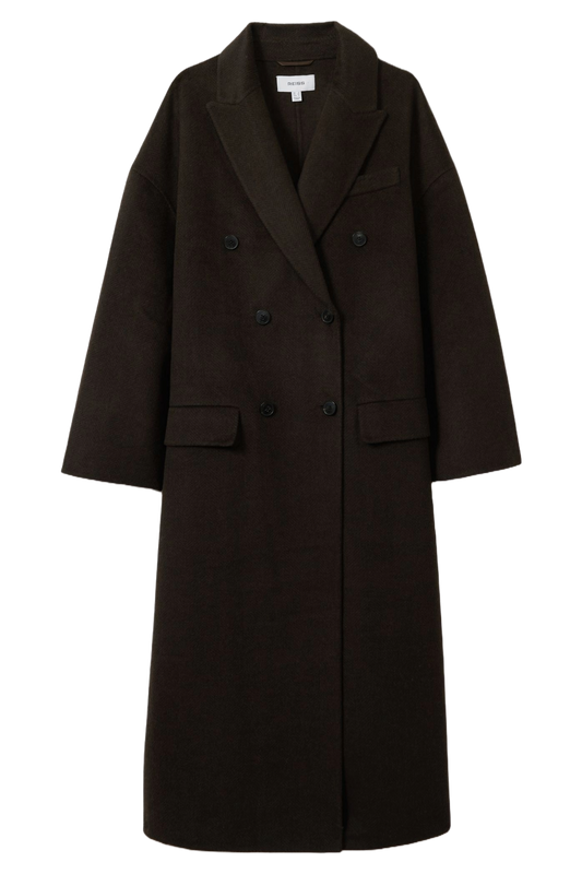 Wool Blend Herringbone-twil Coat