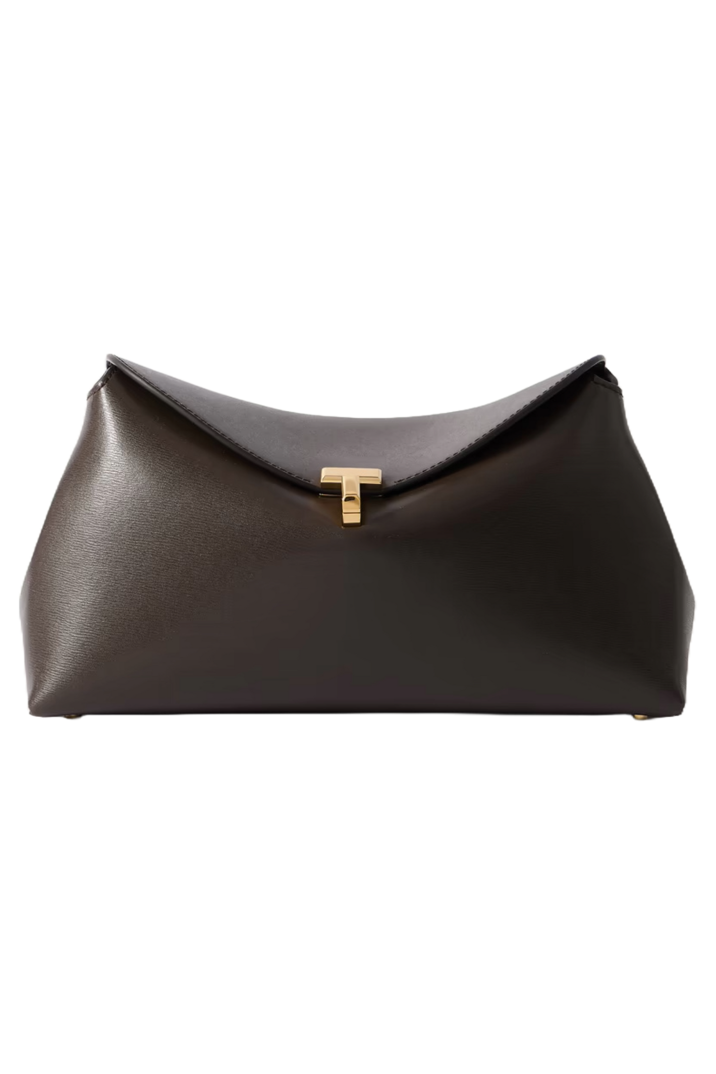 T-Lock Textured-leather Clutch