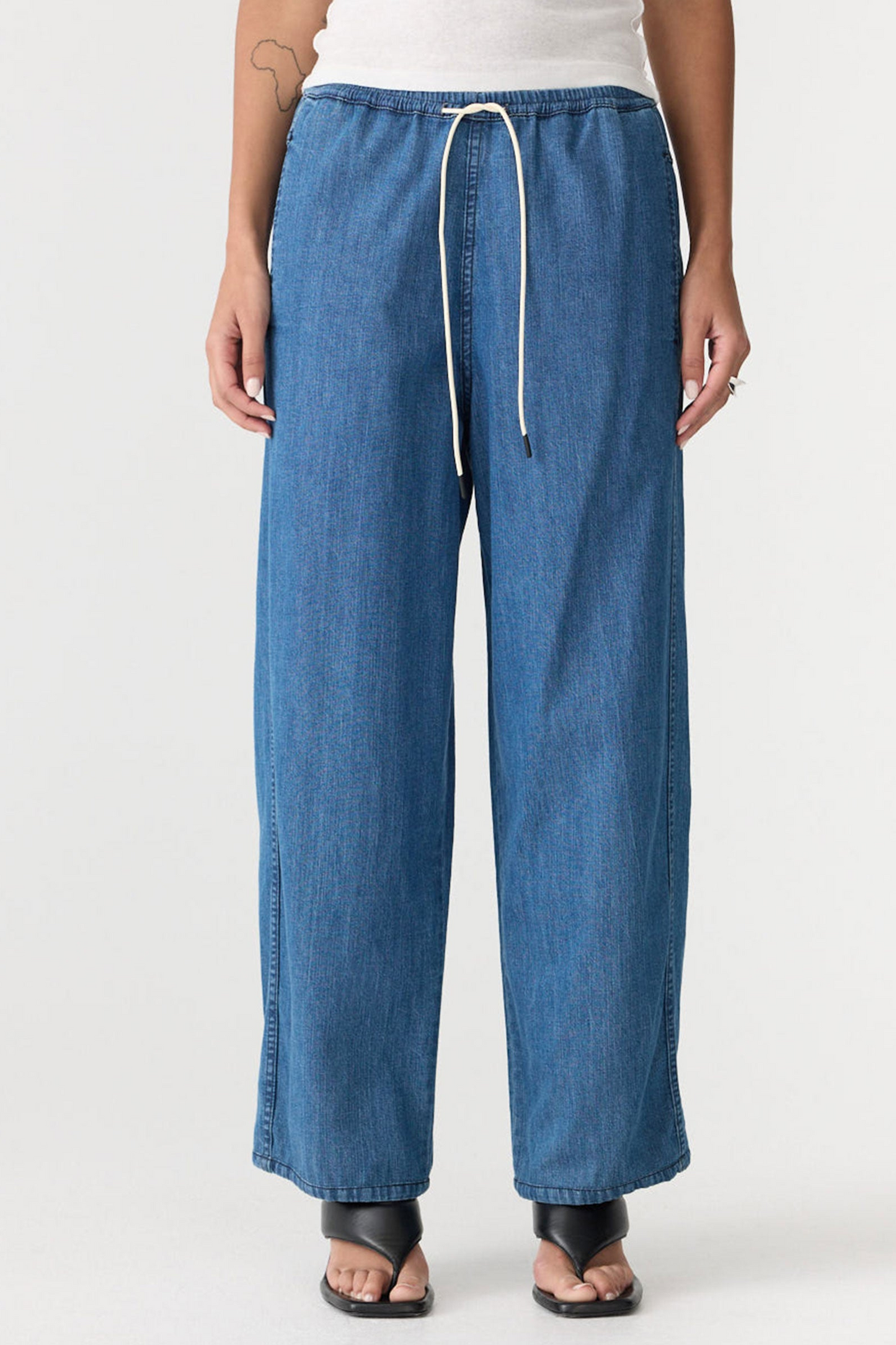 Organic Denim Wide-leg Pant