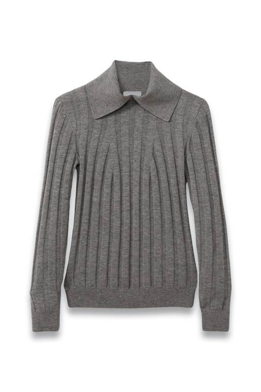 Ribbed Collared Jumper