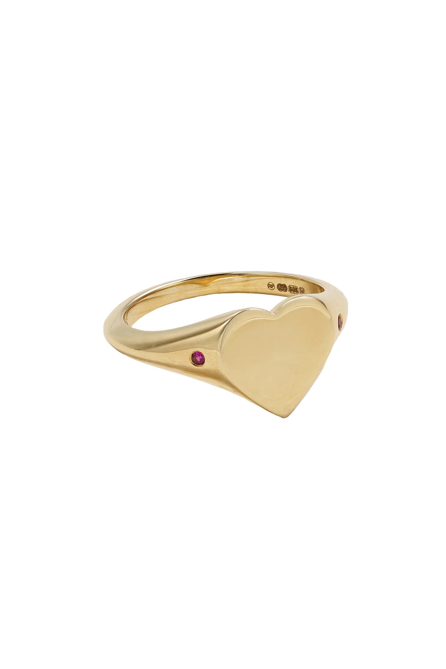 Heart 14-Karat Gold Sapphire Signet Ring