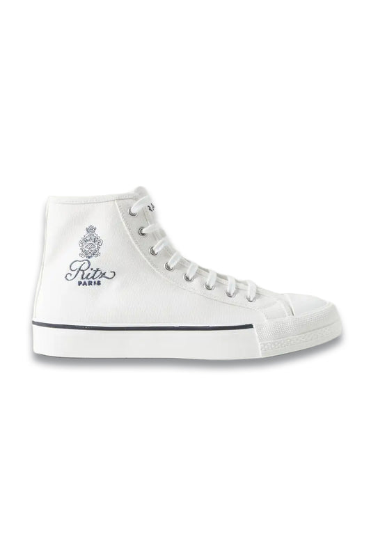 + Ritz Paris embroidered canvas high-top sneakers