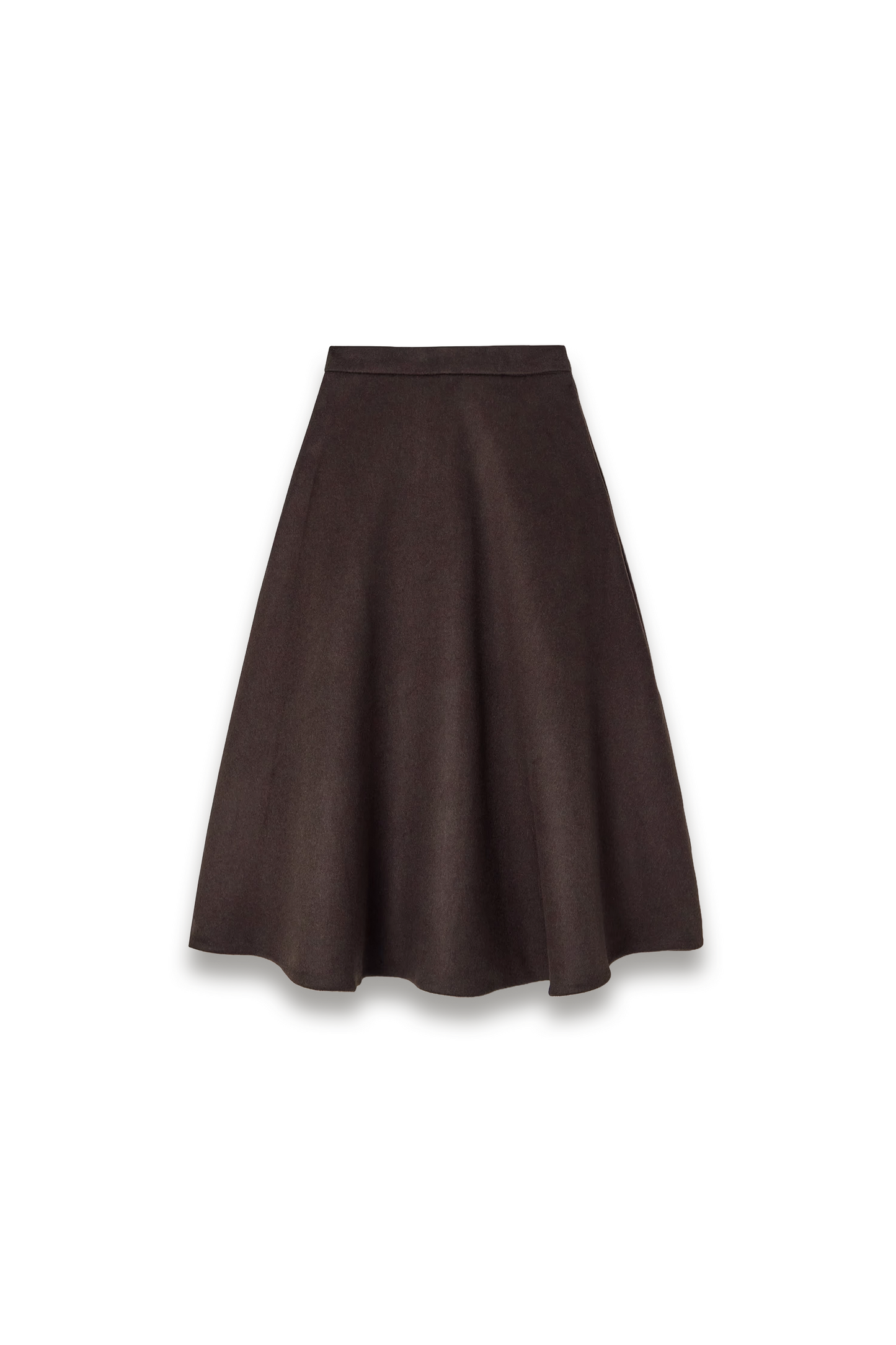 Recycled Wool Blend Felt Midi Skirt