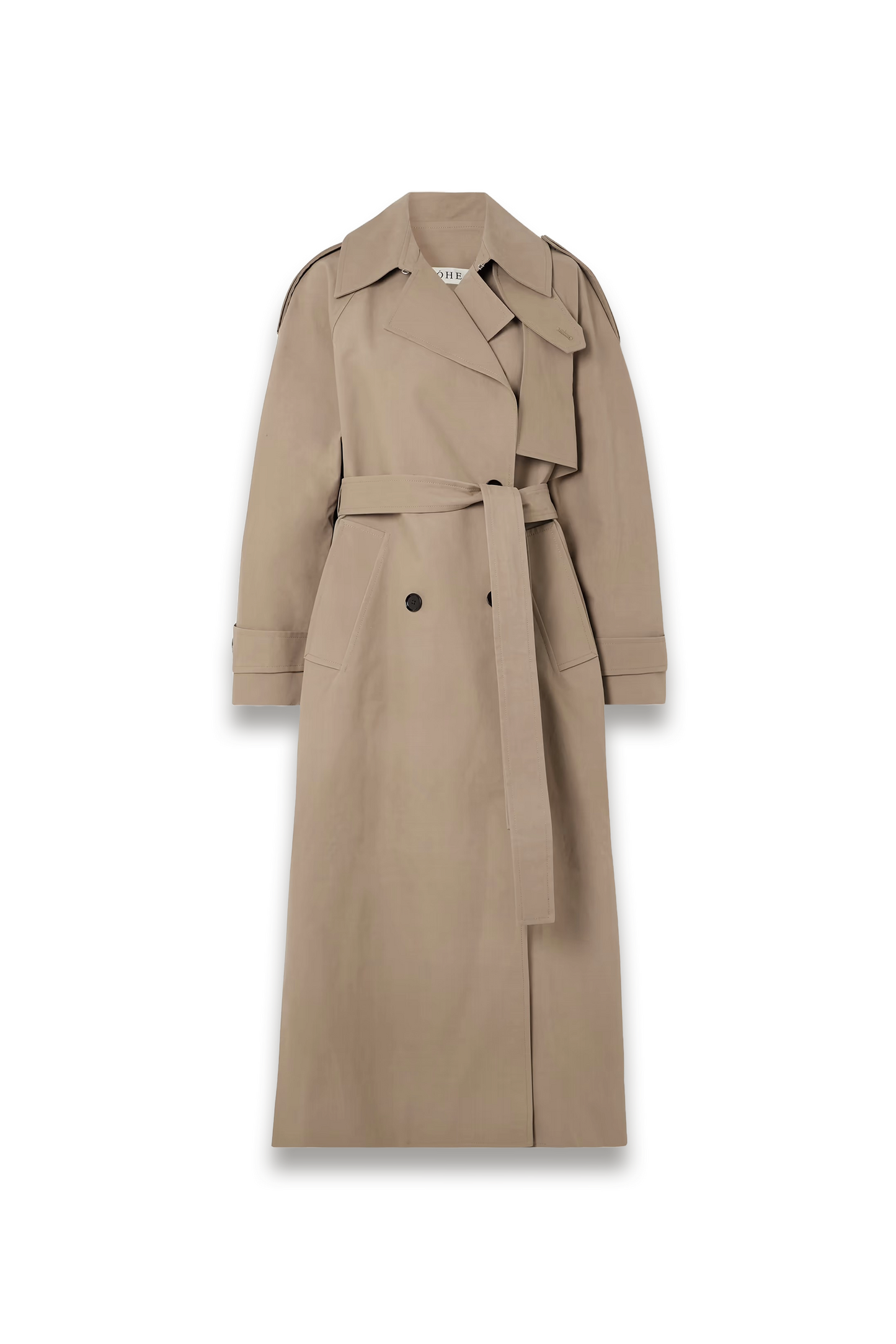 Oversized Double Breasted Cotton Trench Coat