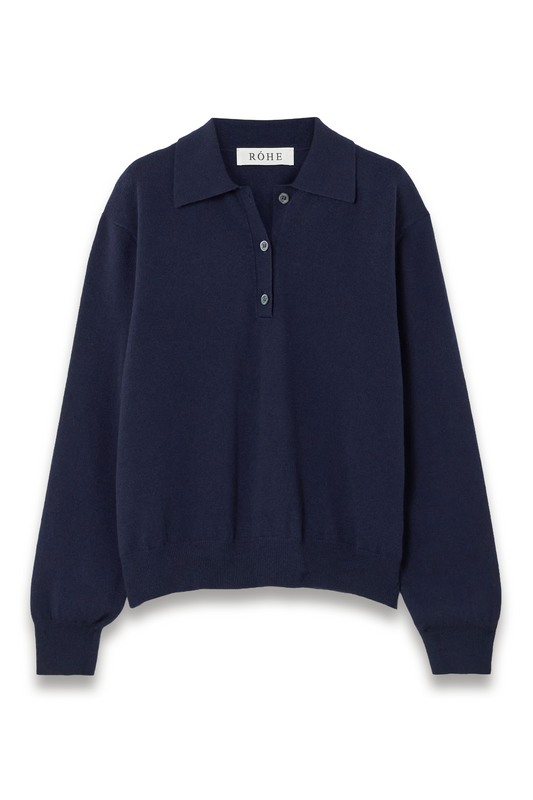 Merino Wool and Cashmere-blend Polo Sweater