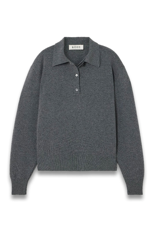Wool and Cashmere-blend Polo Sweater