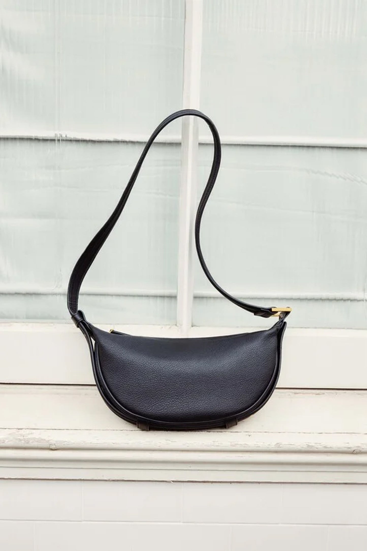 Rory Crescent Leather Crossbody Bag