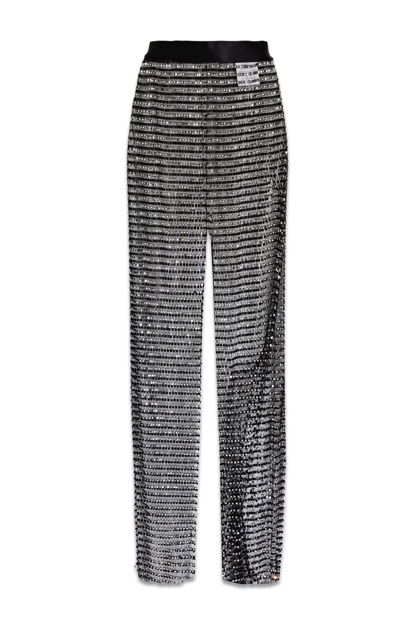 Rotiiine Crystal-embellished Tulle Wide-leg Pants