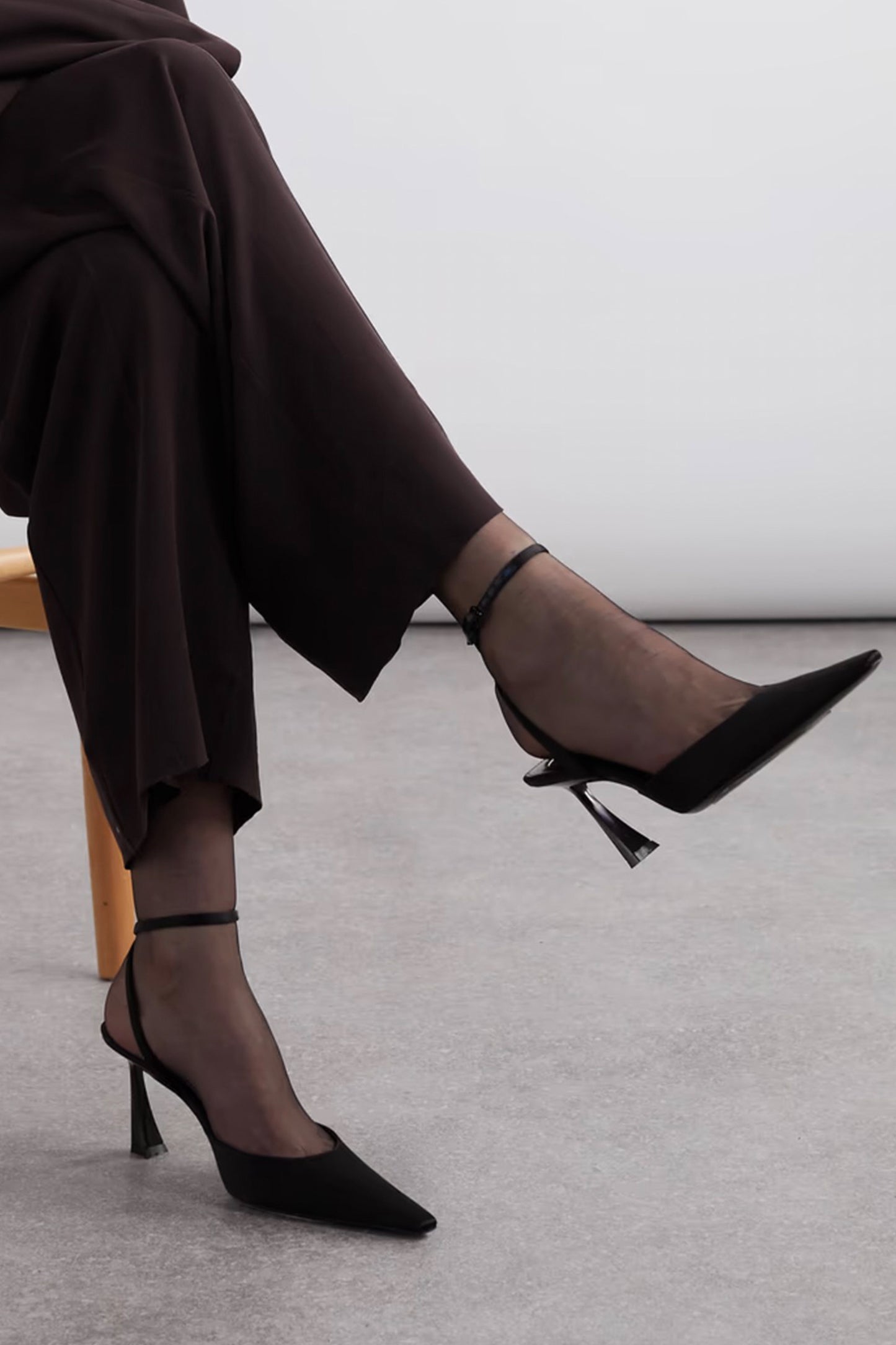 Aimee Leather-trimmed Satin Pumps