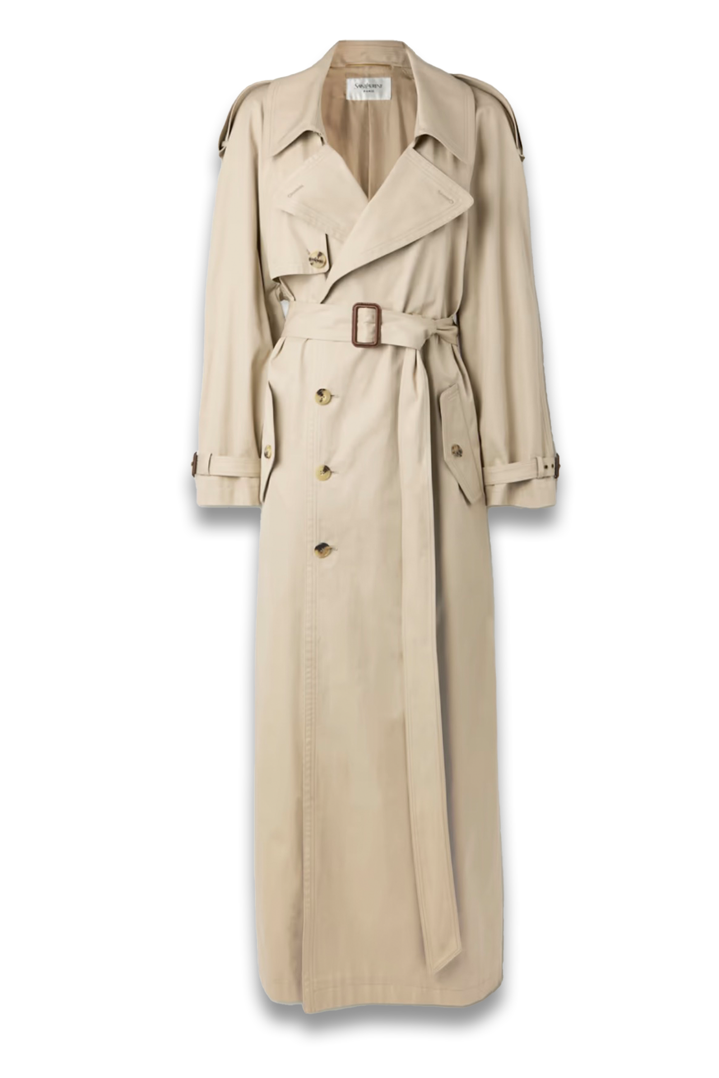 Oversized Belted Cotton-twill Trench Coat