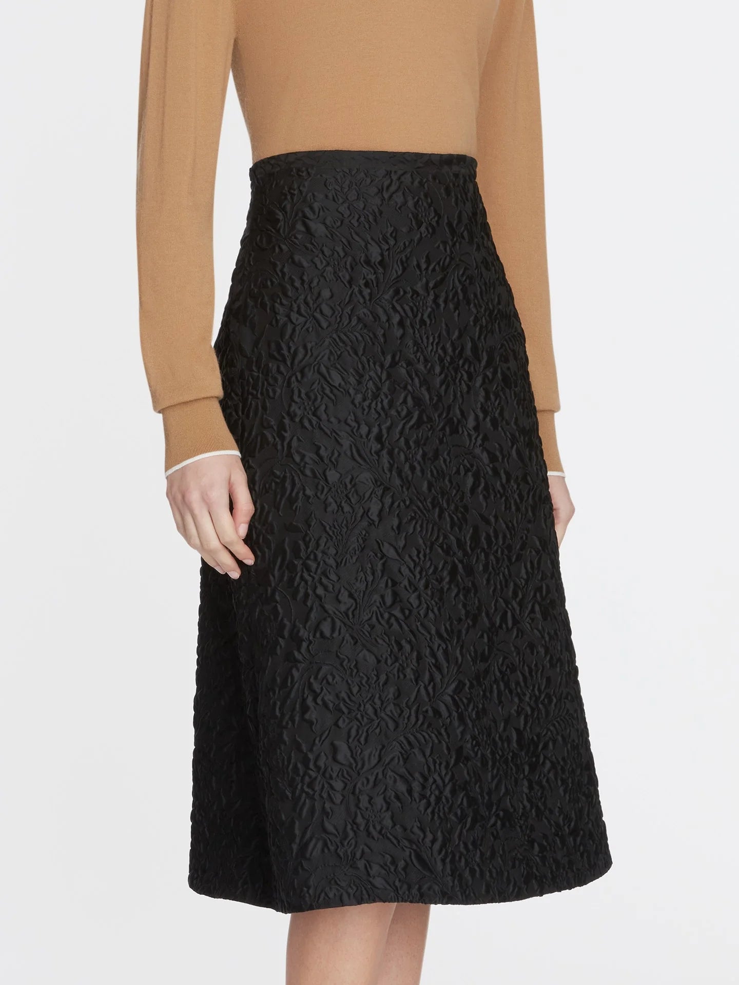 Anais Skirt In Black Embossed Jacquard