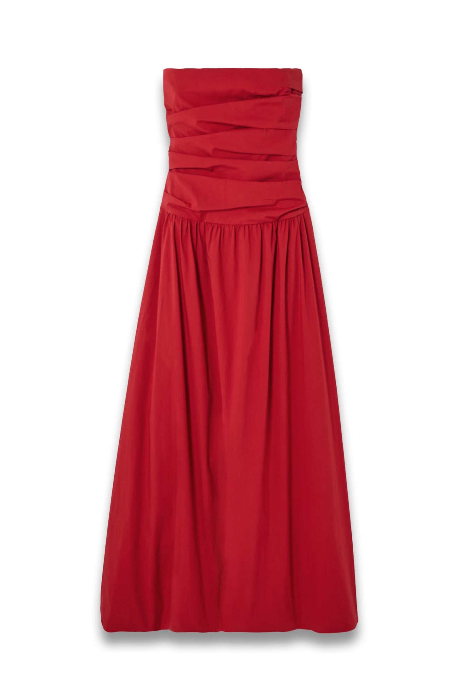 Strapless Tie-Back Crinkled Cotton-Blend Maxi Dress