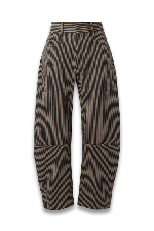 Shon Striped Cotton-twill Barrel-leg Pants