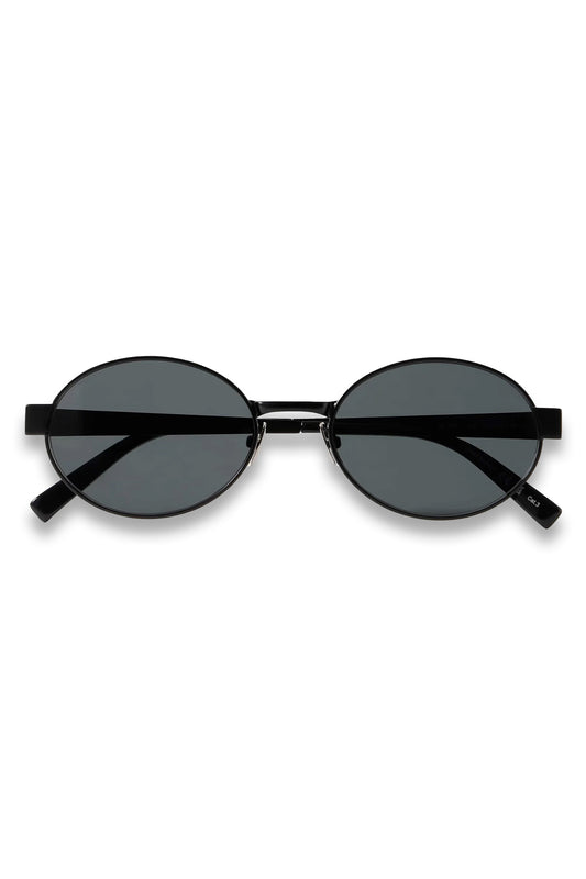 Oval-Frame Metal Sunglasses