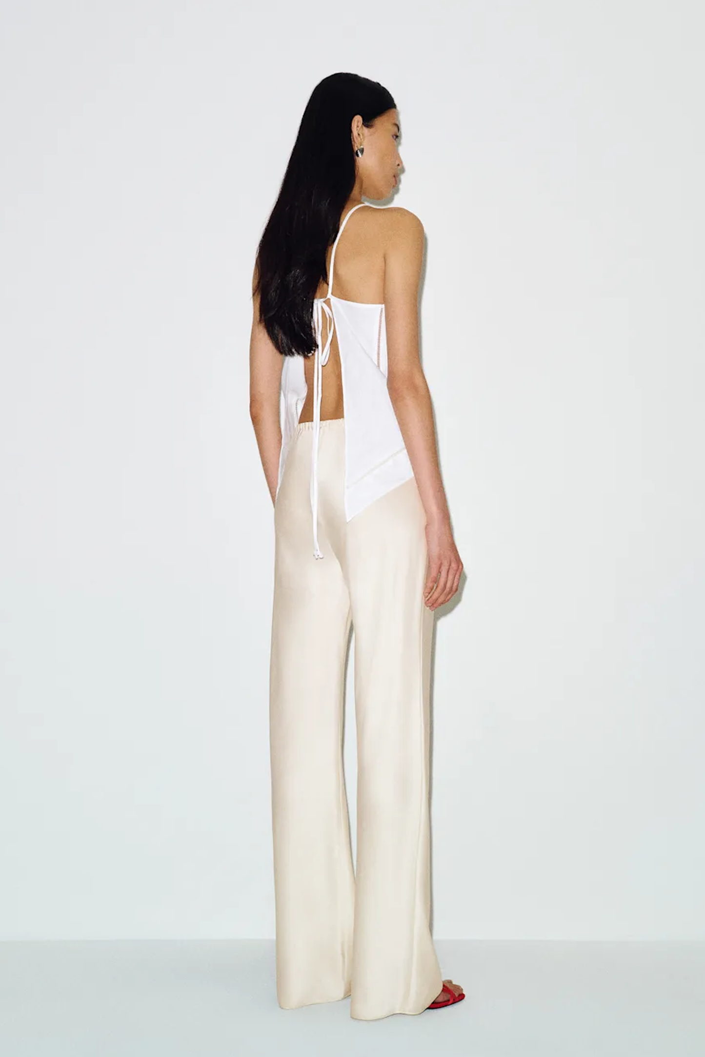 Gale Satin Mid Rise Bias Pant