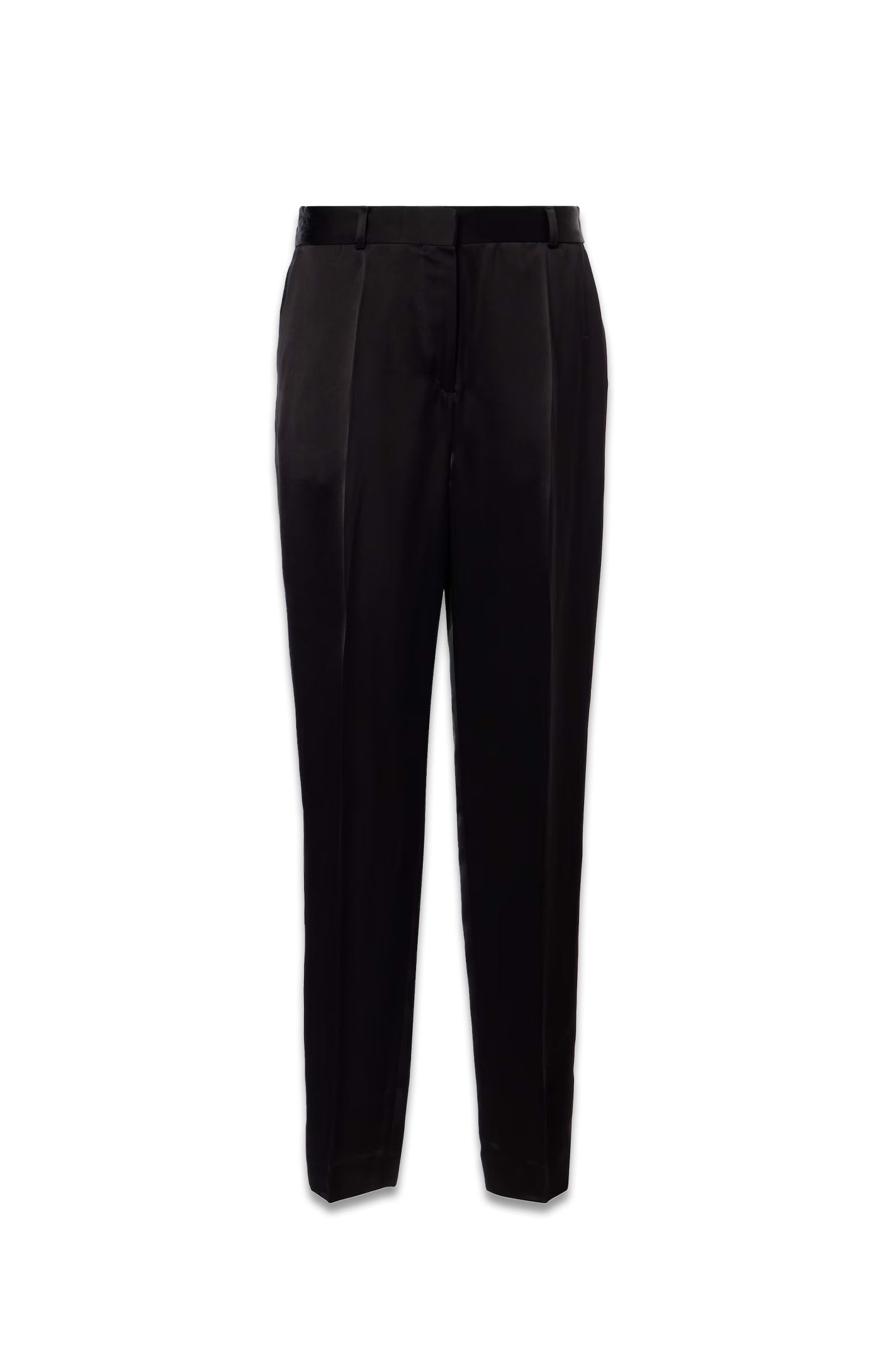 High-rise satin straight pants