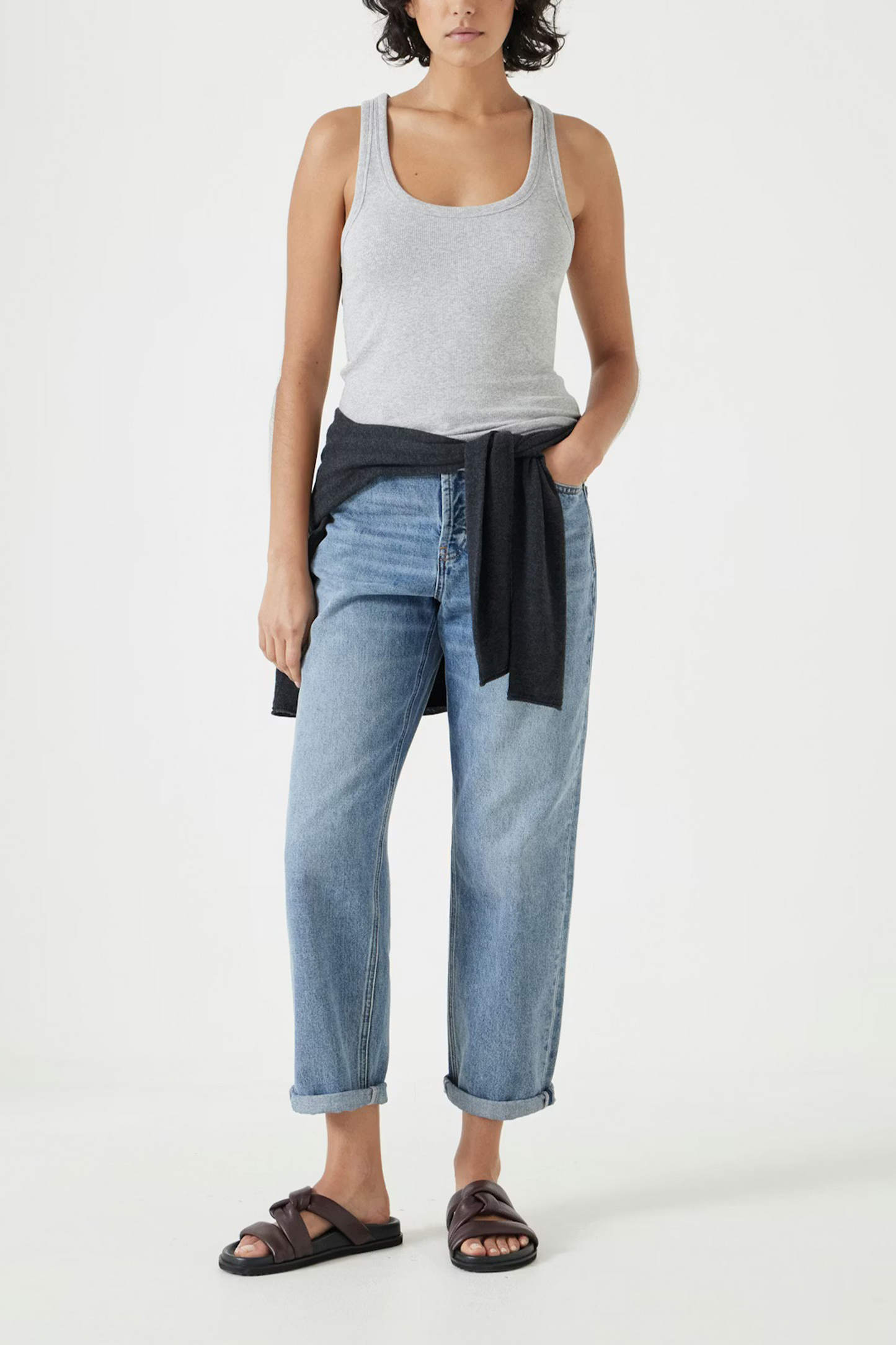 Scoop Neck Ribbed Vest