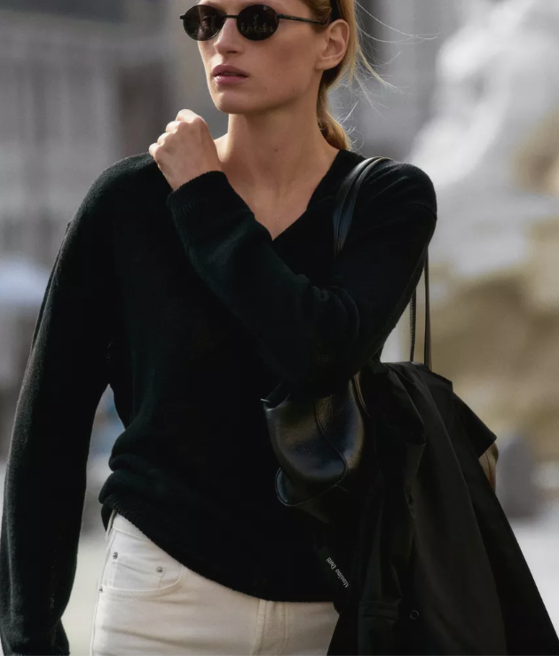 Linen V-Neck Knit Sweater