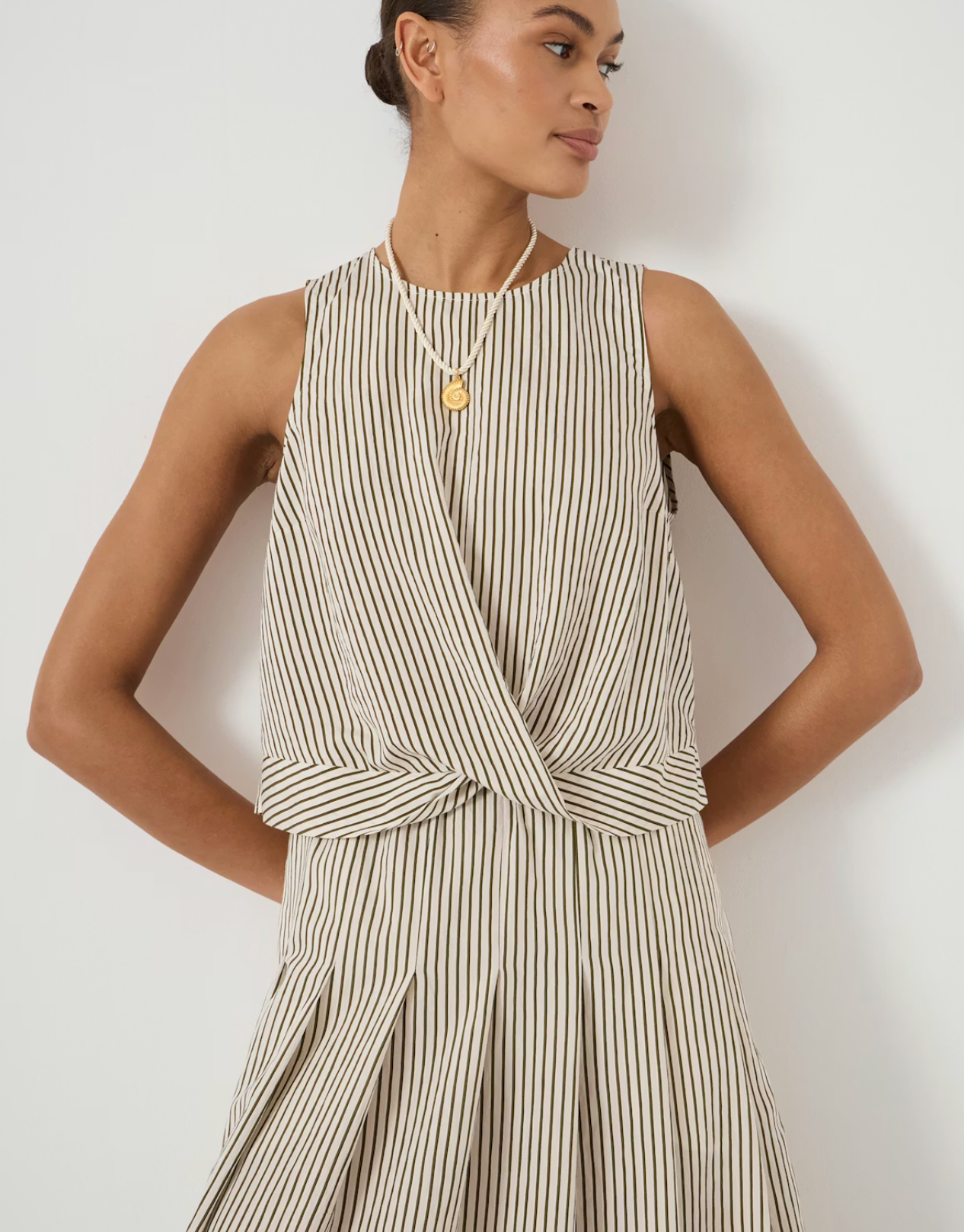 Maggie Stripe Twist Front Top